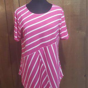 Women's Short Sleeve Striped Tunic Top